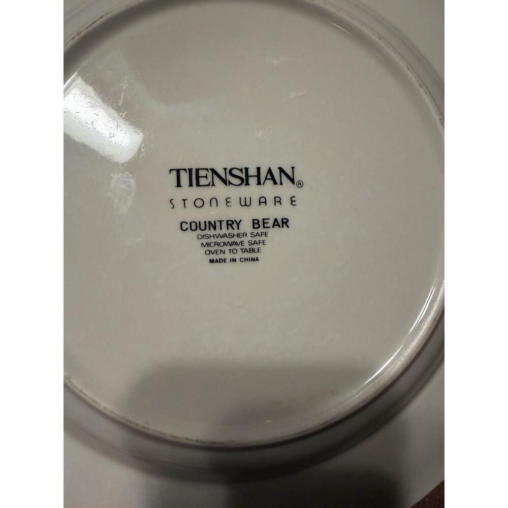 Tienshan Stoneware Country Bear Dinner &salad plates, cups & saucers set of 2 ea - Picture 11 of 16